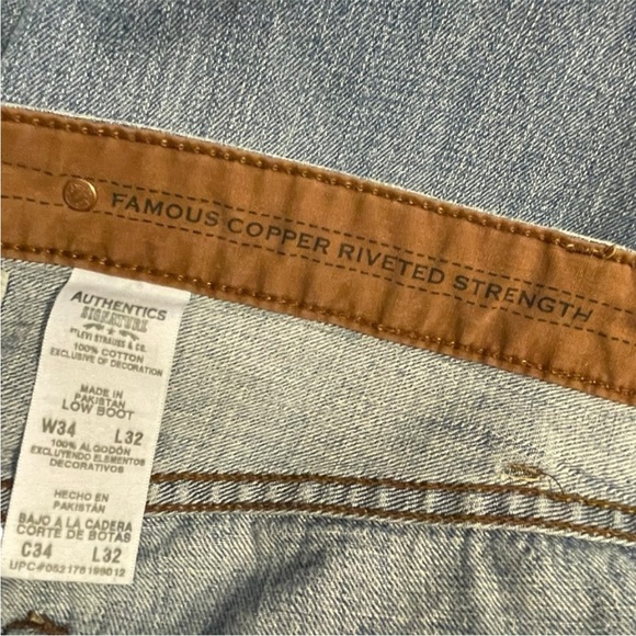 Levi Strauss Authentics Signature Copper Riveted Low Boot Jeans Men Size 34 / 32 - Picture 7 of 7